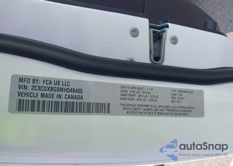 2021 Dodge Charger Sxt Rwd from USA, damaged, VIN 2C3CDXBG6MH548465